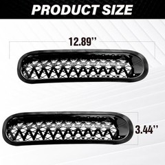 Grill Inserts Black, Front Mesh Grille Cover Compatible with 2007-2018 Jeep JK