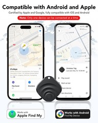 2026 Air Tracker Tags Item Locator for Android & iOS Bluetooth classic black