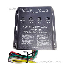 4-Channel Speaker to RCA Level Output Converter with 12V Remote Turn On LOC4