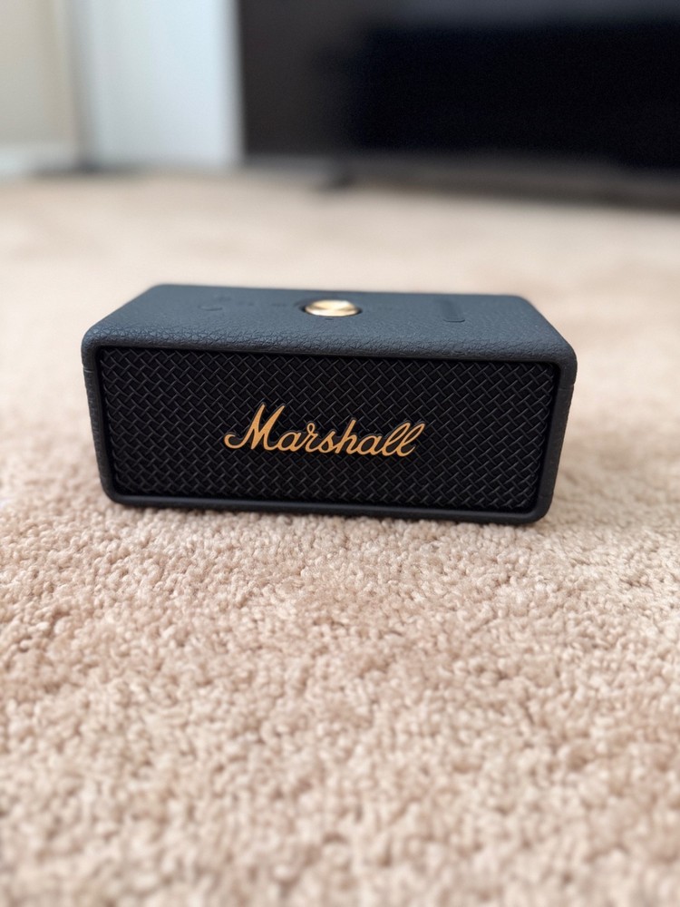Marshall Emberton III Portable Bluetooth Speaker, 32+ Hr Playtime, Black & gold