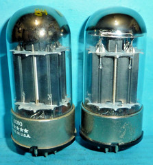2 GE 6080 Five Star Tubes D Getter Black Plates Tested