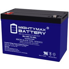 Mighty Max ML100-12GEL – 12 Volt 100 AH, GEL Type, Internal Thread (INT) Termina
