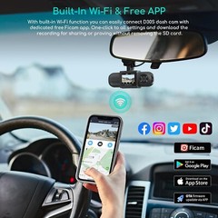 COOAU D30S 4K Dash Cam with GPS Wi-Fi Uber Car Camera, Supercapacitor, 4 IR LEDs