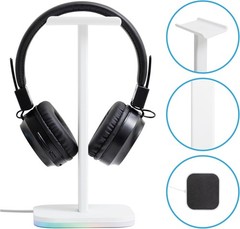 Universal Headphone Stand Aluminum Alloy Desk Headset Holder for Gaming RGB Ligt