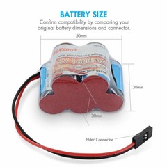 Tenergy NiMH 6V 1600mAh Flat and Hump Receiver Battery Pack With Hitec Connector
