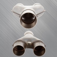 2.5 Inch Exhaust Y Pipe,2.5″Single to 2.25″Dual Stamped Exhaust Adapter
