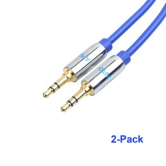 2 Pack 3.5mm Aux Auxiliary Audio Cable Car Male Gold Stereo Plug 3Ft & 6Ft P536