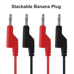 Banana to Banana Plug Test Leads Stackable 4MM Banana Plug Test Cables, 2PCS