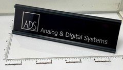 ADS Speakers Desk Sign – Custom Made Aluminum Reversible Black / Silver