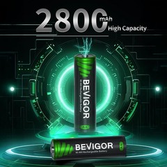 BEVIGOR AA Rechargeable Batteries 16 Pack, 2800 mAh High Capacity and Low Sel…