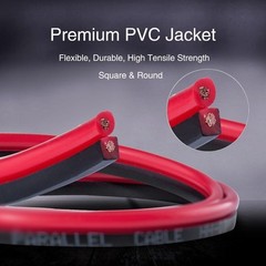 40 FT 18 AWG Dual Conductor Red & Black Speaker Wire – 99.95% Oxygen Free Copper