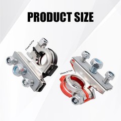 2PCS Battery Terminal Connectors, Battery Cable Terminal End, Universal 12V