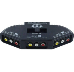 AV Composite RCA Selector Box Switch Splitter w/ Cable Cord Plug Fosmon 3 Port