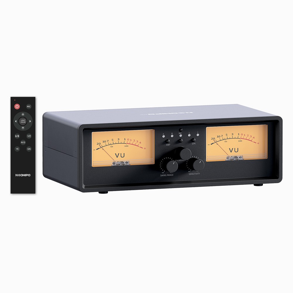 NEOHIPO ET30 Dual Analog VU Meter, 2-Way Amplifier/Speaker Audio Switcher Box