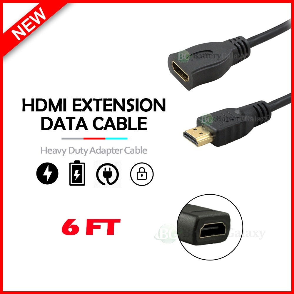 HDMI 1.4V Male to Female Extension Cable Gold Plated 1080P Extension Cord 6ft