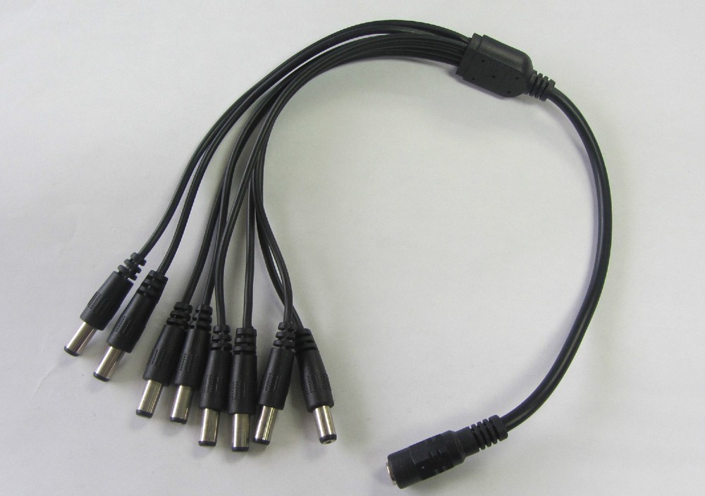 CCTV Security Camera 2.1mm 1 to 8 Port Power Splitter Cable