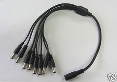 CCTV Security Camera 2.1mm 1 to 8 Port Power Splitter Cable