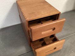2 Vintage Solid Wood Media Storage Box Case Hand Rubbed Oiled Lot of 2