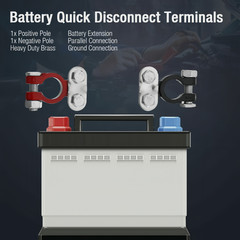 2 Pack Battery Terminal Connector Top Post Positive Negative Universal