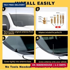 7IN Short Antenna for Ford F150 2009-2026,2017-2026 F250 F350 Super Duty & Bronc
