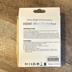 HDMI Mini Switcher 3-Way, Supports 1080p 2k 1440p, 12-Bit Deep Color