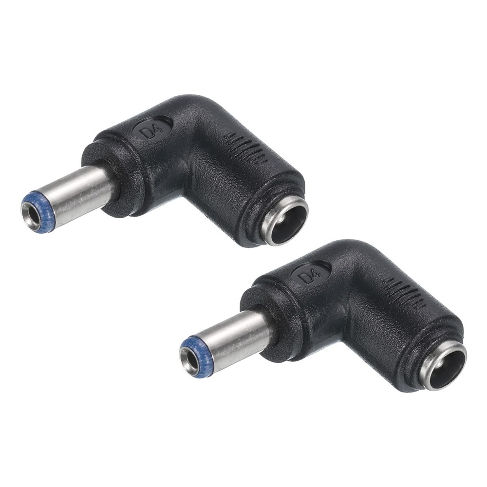 uxcell DC Power Connector Adapter, 2Pcs 90 Degree Angle 5.5mm x 2.1mm Black
