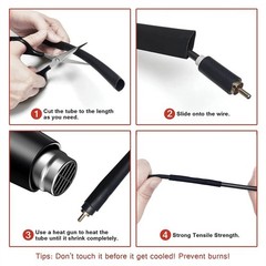 Waterproof 3:1 Heat Shrink Tubing Heavy Duty Black Marine Grade Wire Wrap Sleeve