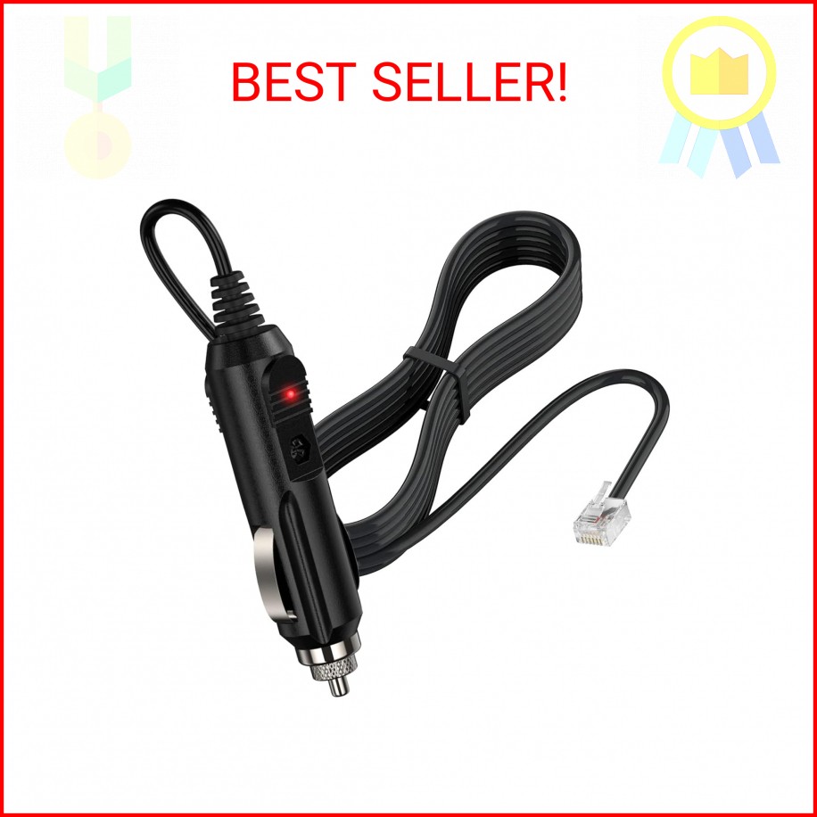 EWAY 12V Radar Detector Power Cable RJ11, Replacement Radar Detectors Car Charge