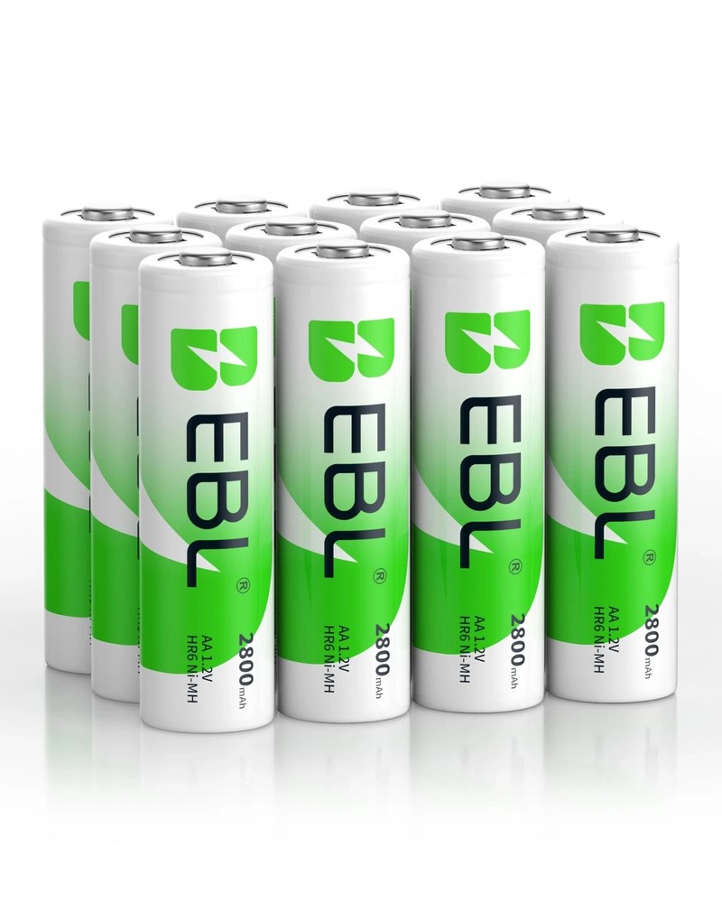 EBL AA 2800 mAh NiMH Rechargeable Batteries, 4 batteries per pack