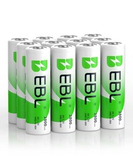 EBL AAA 1100 mAh NiMH Rechargeable Batteries, 4 batteries