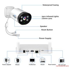 Hiseeu 10CH NVR 3MP 2.4G/5G WIFI Outdoor Audio Security Camera System CCTV HDD