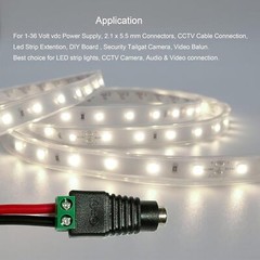 10/20 Pairs 12V DC Male+Female Power Connector 5.5×2.1mm Power Jack Plug Adapter