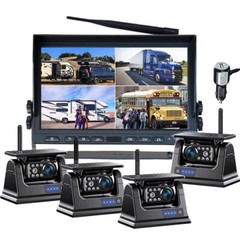 10.1″ Wireless Monitor DVR 4x Solar Magnet Standby Backup Camera For Trailer RV