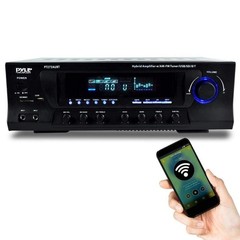 Pyle PT272AUBT 300W 4-Channel Bluetooth Stereo Receiver Amplifier AM/FM USB SD