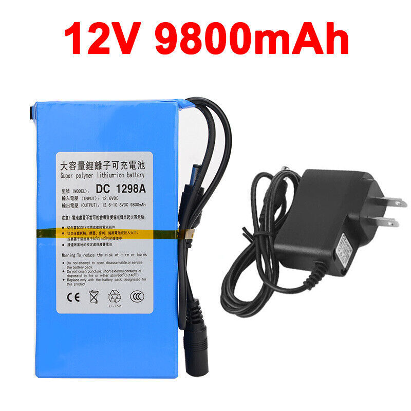 3000~20000mAh 12V Rechargeable Li Battery Portable Battery Pack US Plug Charger