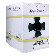 4-Conductor 24 Gauge Solid Copper Round Phone Telephone Wire 1000ft Gray Box
