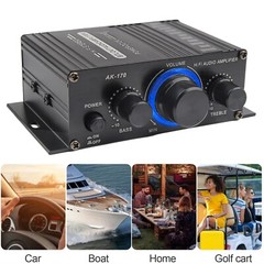 400W 12V 2 Channel Powerful Stereo Audio Power Amplifier HiFi Bass Amp Car Home
