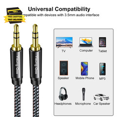 Aux Cord 1Ft, 3.5Mm Aux Cable – Nylon Braided Audio Cable 3.5Mm Male to Male AUX