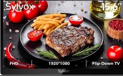 Sylvox 15.6″ Mini TV 12Volt TV 90° Flip Down ±45° Rotatable 1080P Kitchen Yacht
