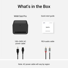 WiiM Sub Pro – 8″ 250 W Wireless Smart Subwoofer | AI RoomFit™ Black