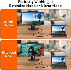 4K DisplayPort to HDMI Adapter Cable DP to HDMI Male-to-Female Gold-Plated HDR