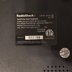 RadioShack 43-475 Tone/Pulse Desk Corded Telephone, 1-Line, Black