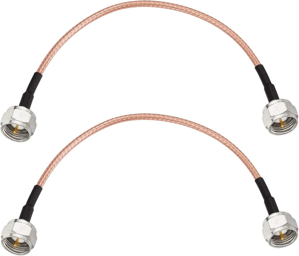 TV Coax Cable, 6 inches Slim Coax 75 Ohm RG179 with F-Type Connectors for TV, Sa