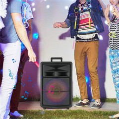 15″ Portable Party Wireless Speaker 10000W Super Bass / Lights USB TF AUX FM TWS