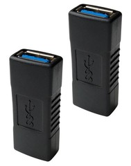 2-Pack USB 3.0 Female to Female Extension Connector Adapter Coupler Blue