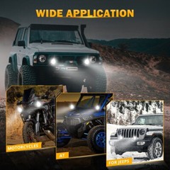 Auxbeam 4Inch 100W Round Offroad Lights White DRL 10000LM LED Driving Light Pods
