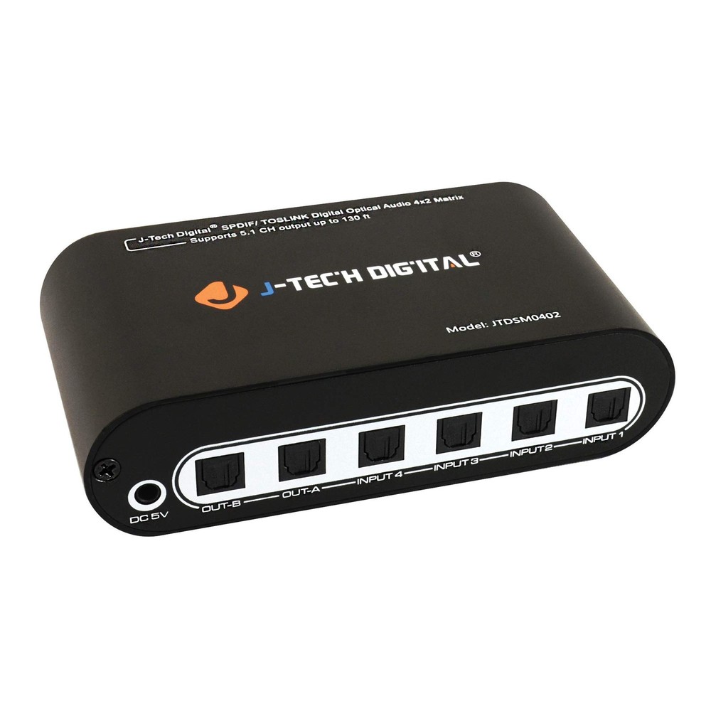 SPDIF TOSLINK Optical Audio Matrix Switch 4×2 Digital Audio Switcher 4 Inputs…
