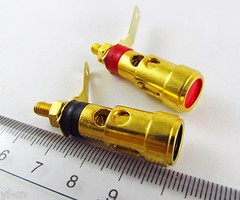 100pcs Spring Loaded Type Gold Speaker AMP Terminal Binding Post Red and Black