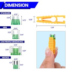 460 X Car Automotive Standard Fuses Micro 2 Blade Mini Fuse Assortment w/Puller