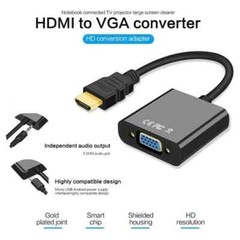 HDMI Male to VGA Female Adapter Cable Audio Converter For HDTV PC Monitor Laptop